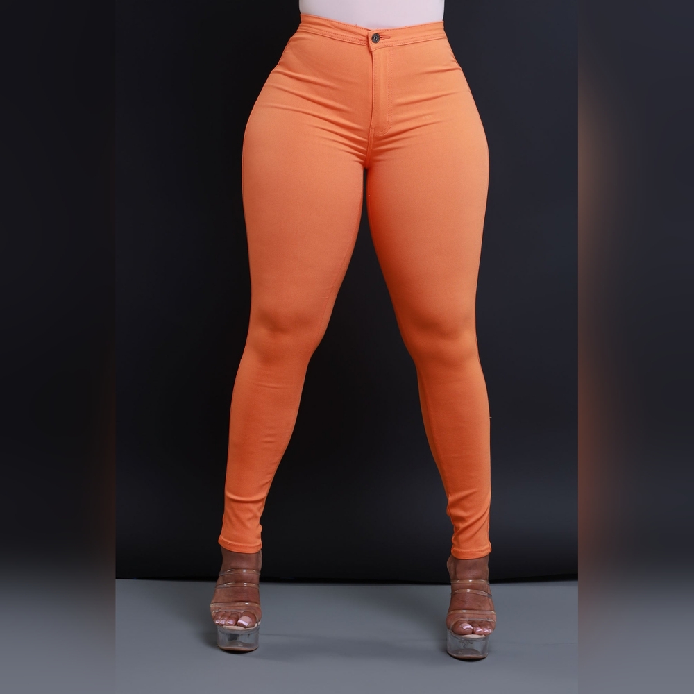 Swankaposh 2X (18/20) Superga High waist stretch Jeans~Orange - Picture 6 of 8